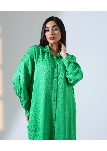 Büyük Beden Saten Işleme Uzun Sofia Keten Tesettür Takım