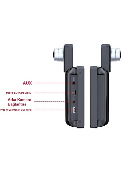 GA83 10 Inç 4K Dvr Araç Içi Elle Dönen Kamera ve Geri Görüş Carplay Android Auto Fm Radyo fırsatları
