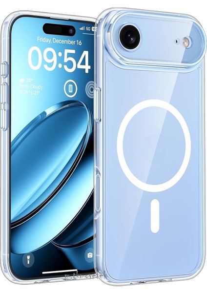 iPhone 17 Air Kılıf Magsafe Wireless Kablosuz Şarj Destekli Sert Şeffaf Darbe Emici Kapak