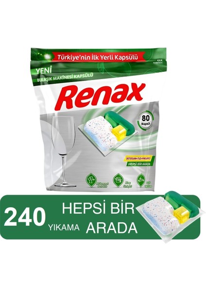 Bulaşık Makinesi Kapsülü Hepsi Bir Arada 240 Lı Tablet
