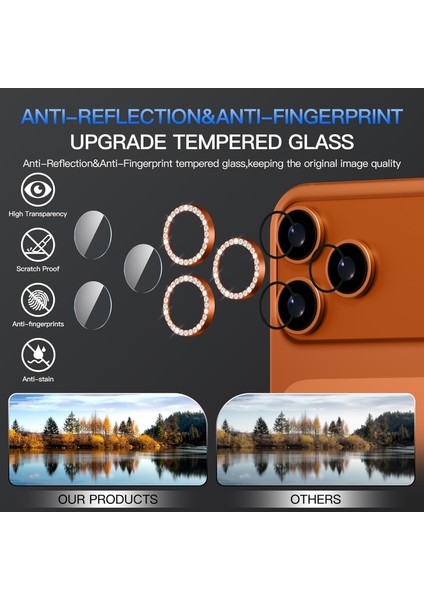 iPhone 17 Pro & iPhone 17 Pro Max Uyumlu Kamera Koruma Taşlı Lens Koruyucu Temperli Cam Koruma Uygulama Aparatlı fırsatları