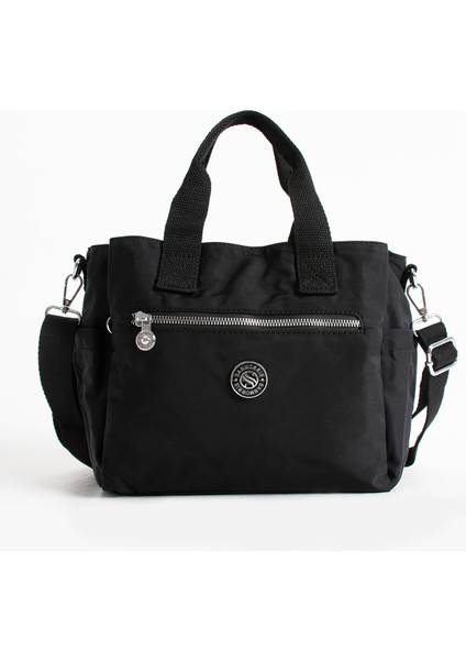Çok Cepli Çapraz Askılı Kadın Omuz Çantası Küçük Boy Günlük HV7000 Black
