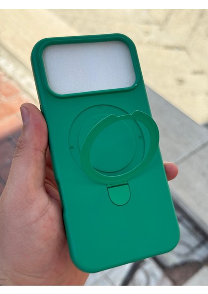 iPhone 17 Pro Max Kılıf Magsafe Manyetik Açılabilir Standlı Halka Ayarlanabilir Liquid Neon Renkli