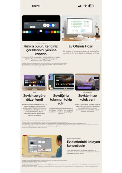 Webos Akıllı Tv Uygulamaları-Monitör Wi-Fi 5 Apple-Android IPS 1920X1080 Fulhd 32 Inç 80 Ekran Smart Monitör Tv-Premium Tasarım