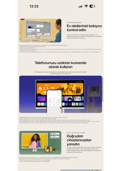 Webos Akıllı Tv Uygulamaları-Monitör Wi-Fi 5 Apple-Android IPS 1920X1080 Fulhd 32 Inç 80 Ekran Smart Monitör Tv-Premium Tasarım