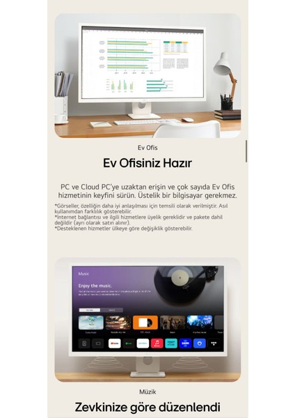 Webos Akıllı Tv Uygulamaları-Monitör Wi-Fi 5 Apple-Android IPS 1920X1080 Fulhd 32 Inç 80 Ekran Smart Monitör Tv-Premium Tasarım