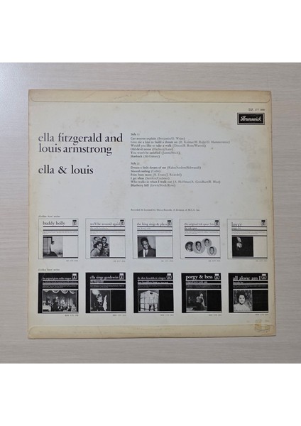 Ella Fitzgerald & Louis Armstrong - Ella & Louis - Dönem Baskı Plak - Longplay - Lp fiyatları