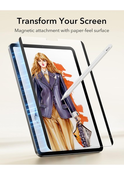 Ipad 7/8/9 Nesil 10.2 Inç Uyumlu Mıknatıslı Paper-Like Tablet Ekran Koruyucu - Tak Çıkar Nano Ekran Koruyucu fiyatları