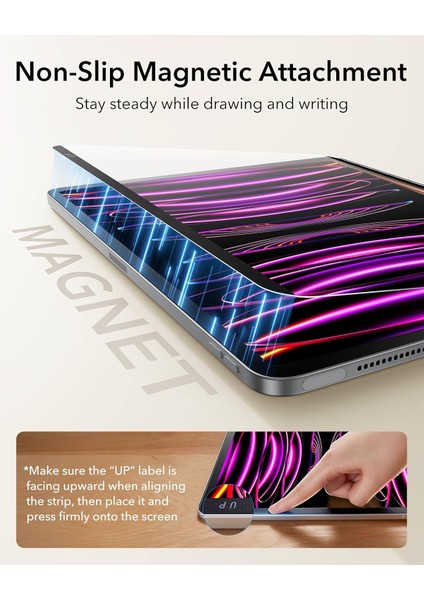 Ipad 7/8/9 Nesil 10.2 Inç Uyumlu Mıknatıslı Paper-Like Tablet Ekran Koruyucu - Tak Çıkar Nano Ekran Koruyucu
