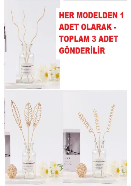 Büro Ev Ofis Hediyesi Için 3model Dekoratif Ahşap Çubuk Aromaterapi Difüzör Çubuğu Seti fiyatları