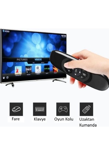 Kablosuz Fare Klavye Air C120 + Qwerty + 6 Eksen Jiroskop – Android / Pc / Smart Tv Uyumlu