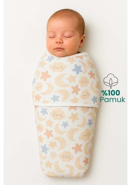 Organik Bebek Uyku Tulumu | %100 Pamuk Fermuarlı Kundak 0-3 Ay – Kolay Bez Değişimi İçin Özel Tasarım