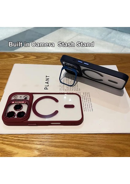 iPhone 17 Pro Kılıf Standlı Mika Magsafe Hassas Buton Metal Tuşlu +Kamera Lens Cam Hediyeli Set fiyatları