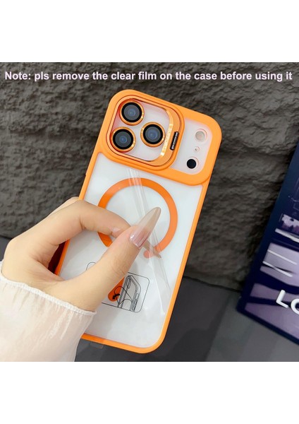 iPhone 17 Pro Kılıf Standlı Mika Magsafe Hassas Buton Metal Tuşlu +Kamera Lens Cam Hediyeli Set modelleri