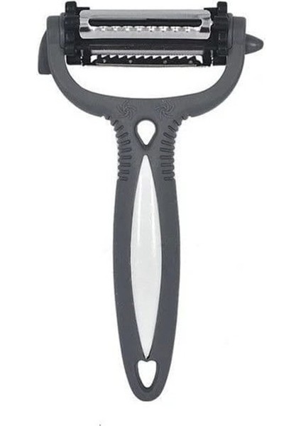 3 Fonksiyonlu Rende Soyacak Tırtıklı Dalgalı Chips Kesici Döner Başlıklı Plastik Saplı Paslanmaz