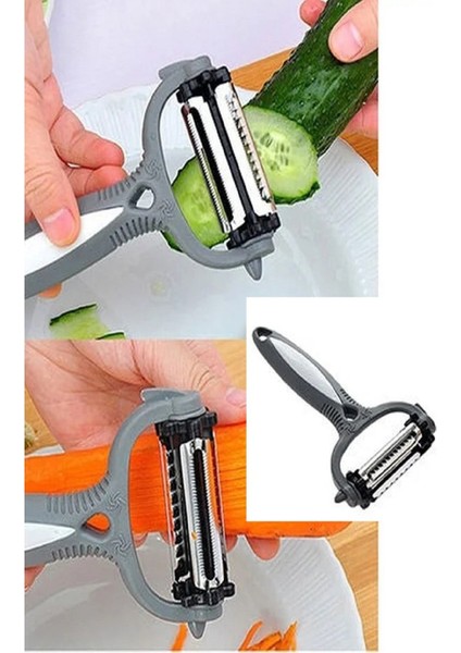 3 Fonksiyonlu Rende Soyacak Tırtıklı Dalgalı Chips Kesici Döner Başlıklı Plastik Saplı Paslanmaz fiyatları