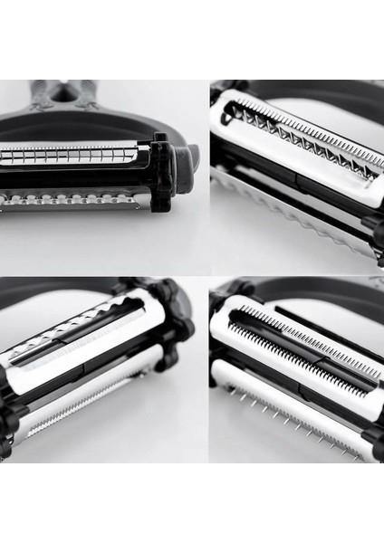 3 Fonksiyonlu Rende Soyacak Tırtıklı Dalgalı Chips Kesici Döner Başlıklı Plastik Saplı Paslanmaz fırsatları