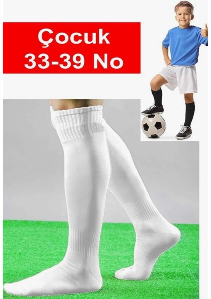 4 Adet Çocuk Futbol Maç Çorabi Futbol Tozluk 33-39 Numara Futbol Halisaha Çorabi Konç