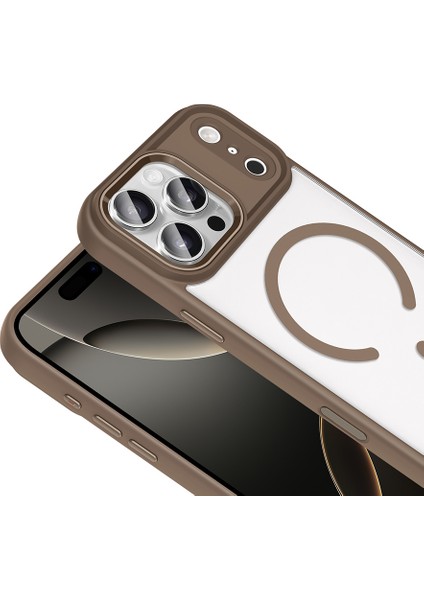 iPhone 17 Pro Kılıf Wireless Şarj Özellikli Krom M-Safe Silikon Kılıf modelleri