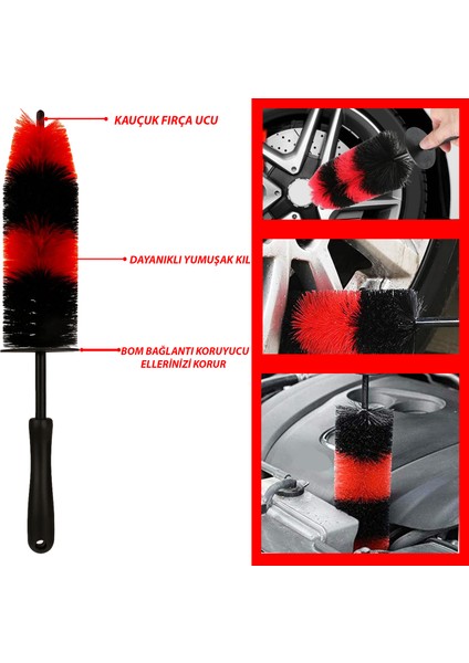 Premium Çizmez Hızlı Jant Temizleme Fırçası Büyük Boy