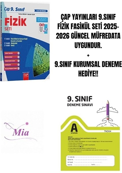 ÇAP YAYINLARI 9.SINIF FİZİK FASİKÜL SET HEDİYELİ modelleri