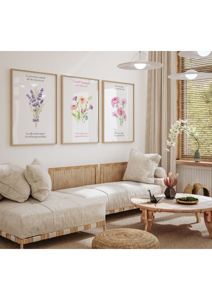 Çerçevesiz 3'lü Poster Seti, Estetik Duvar Posteri Seti, Çerçevesiz Poster