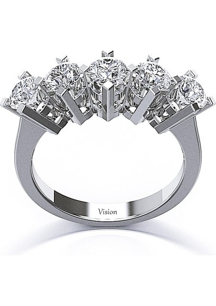 925 Ayar Gümüş 5 Taş Yüzük Pırlanta Montürü modelleri