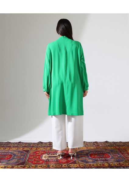 Büyük Beden Pile Kısa Tesettür Tunik