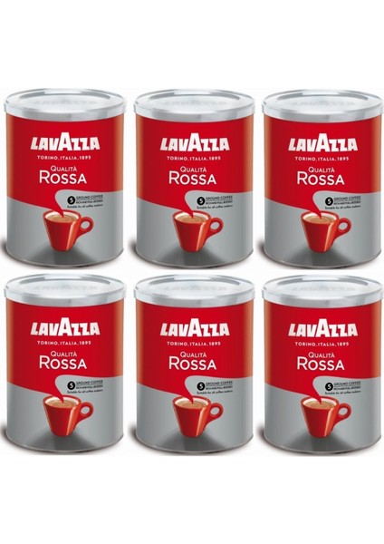 Qualità Rossa Filtre Kahve Teneke Kutu (250GR) X6