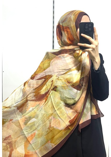 Desenli Organik Alegra Rami Şal - 5654 06