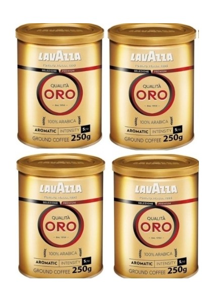 Qualita Oro Filtre Kahve Teneke Kutu Dörtlü Set (250 gr x 4=1 Kg)