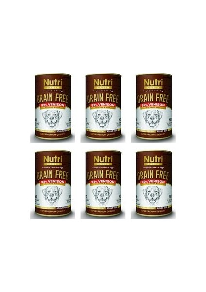 Nutri Canın Tahılsız Geyikli Köpek Konservesi 6 Adet