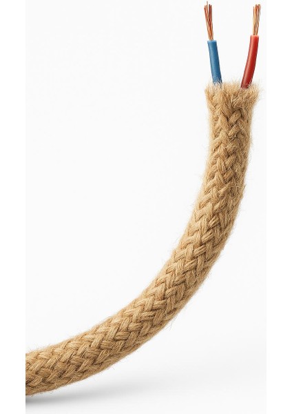 Dekoratif Jüt Hasır Aydınlatma Elektrik Kablosu (2*0,75 TTR) (8mm) 1 Metre fiyatları