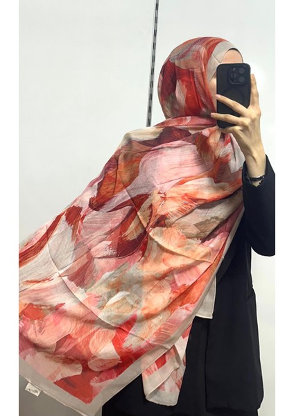 Desenli Organik Alegra Rami Şal - 5655