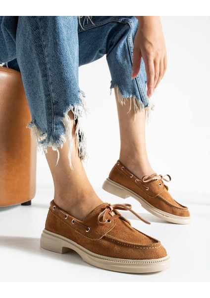 Kadın Günlük Taba Süet Loafer Ayakkabı fırsatları