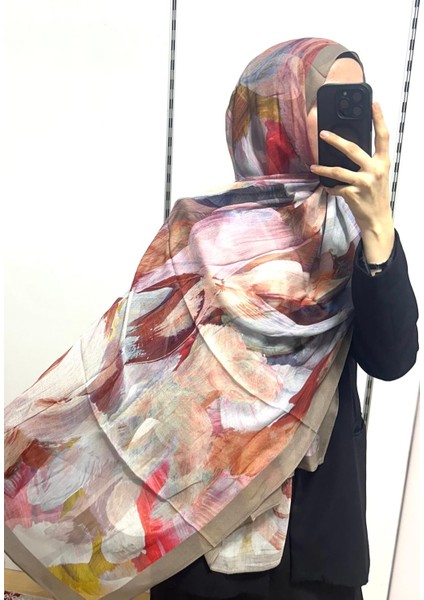 Desenli Organik Alegra Rami Şal - 5655