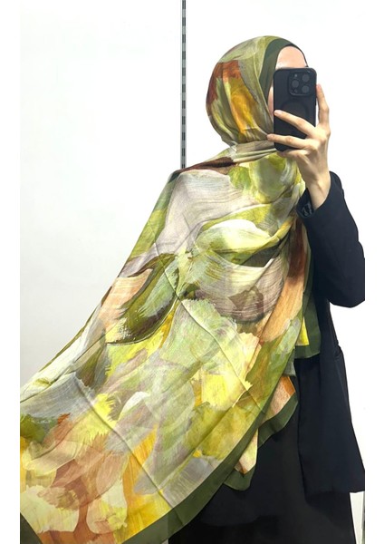 Desenli Organik Alegra Rami Şal - 5655 14