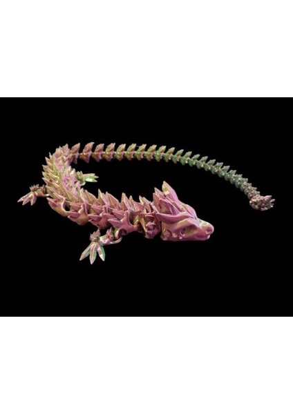 Renk Değiştiren 3D Baskı Ejderha Figürü – Hareketli Kuyruklu