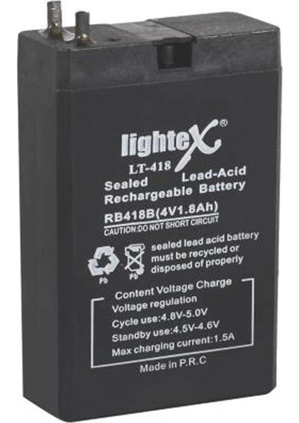 LT-418 Kuru Akü 4V 1.8AH (7.5X5X2CM) Işıldak Fener
