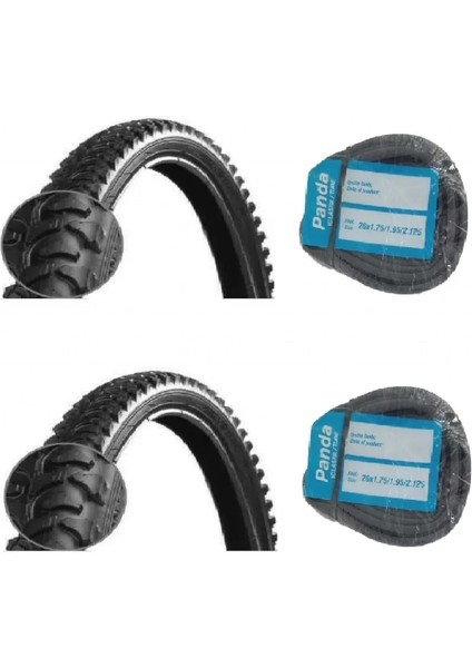 26 Jant 26X1.95/2.00 (52-559) Bisiklet Dış Lastiği D2636 x 2 Adet + Panda Iç Lastik Seti