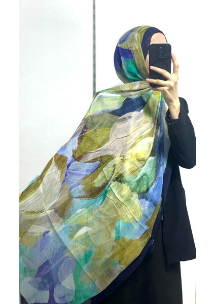 Desenli Organik Alegra Rami Şal - 5655 11