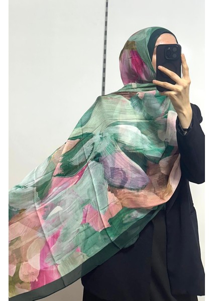 Desenli Organik Alegra Rami Şal - 5655 15