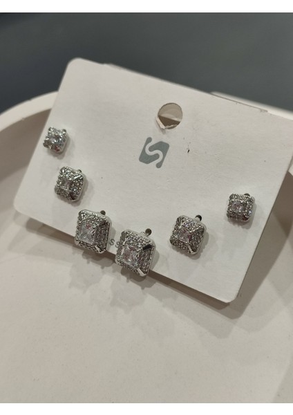 Bijuteri Gümüş Taşlı - Incili - Kalp ve Kelebek Desenli Sallantılı Çoklu Metal Kadın Küpe Jewelry fiyatları