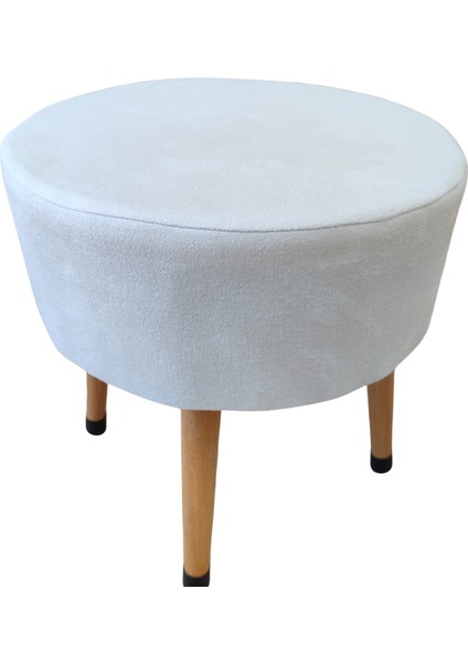 Puf Koltuk Bench Tabure – Beyaz - Ahşap Ayaklı