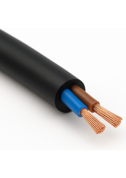 Aydınlatma Elektrik Kablosu (2*0,50 Ttr Yuvarlak Tip) (Tam Bakır) Siyah 3 Metre fiyatları