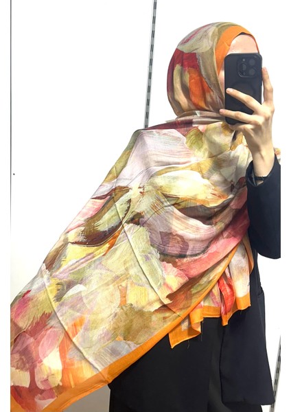 Desenli Organik Alegra Rami Şal - 5655 12