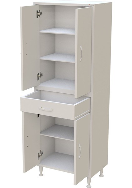 Emir Era 54 x 170,4 x 32,5 cm Mutfak Dolabı 4 Kapaklı Tek Çekmeceli 5 Bölmeli Çok Amaçlı Dolap