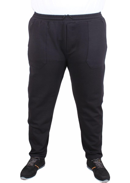 Mocgrande Erkek Büyük Beden Çift Cep Kapaklı Eşofman Takım TK25605 Sıyah fırsatları