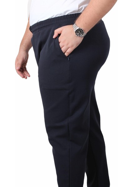 Mocgrande Erkek Büyük Beden Çift Cep Kapaklı Eşofman Takım TK25605 Lacıvert indirimleri