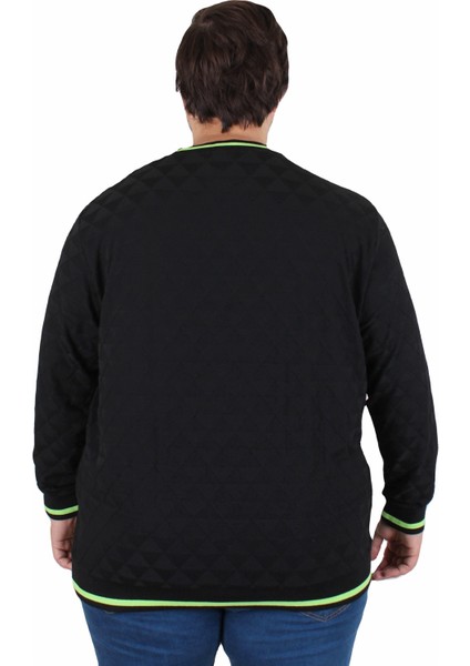 Mocgrande Erkek Büyük Beden Sıfır Yaka Triko Kazak Diamond 25200 Sıyah modelleri